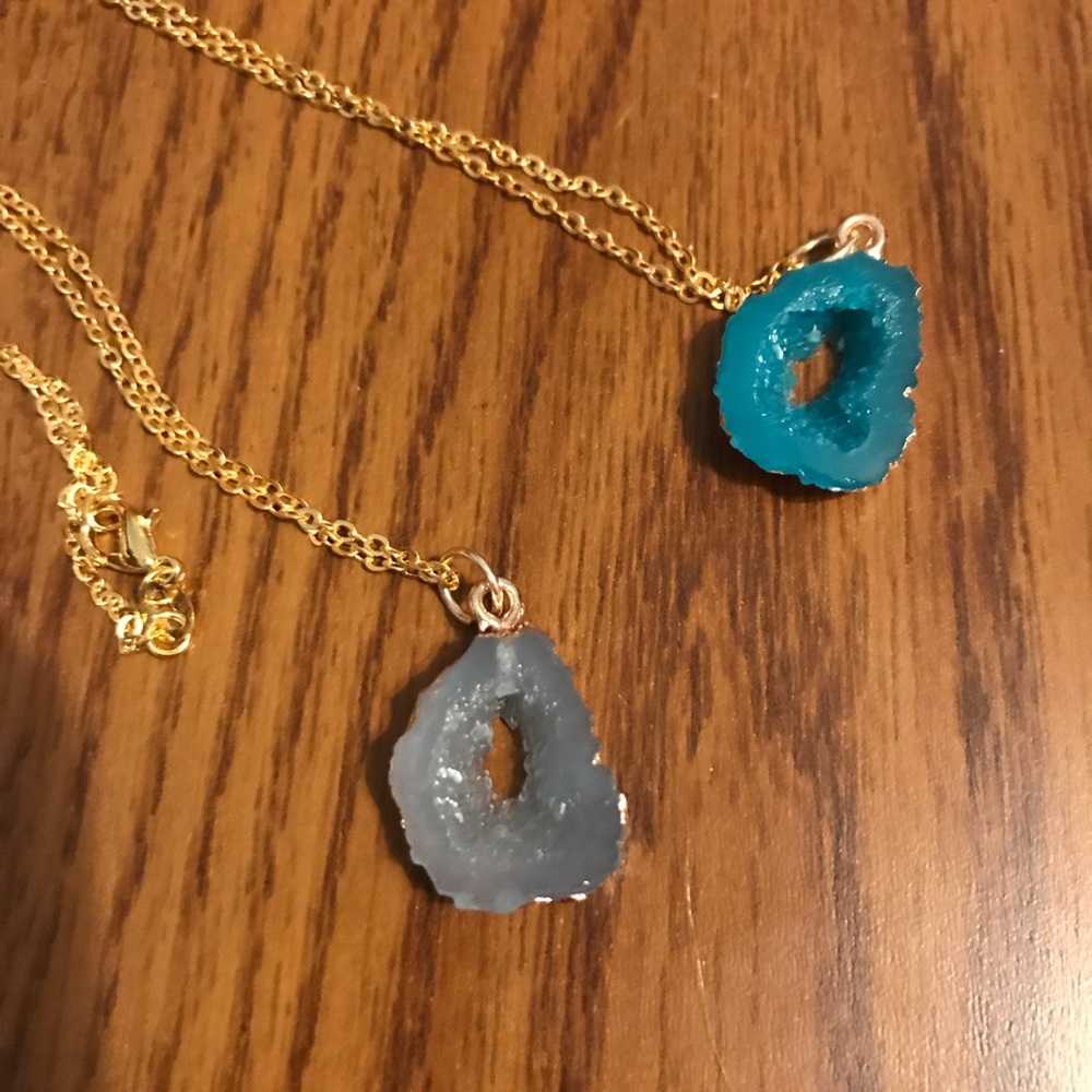 Dainty Geode / Druzy / Crystal Necklace NWT